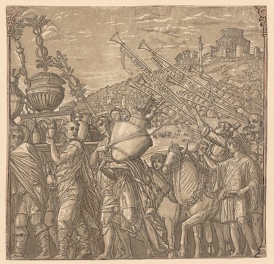 The Triumph of Julius Caesar: Soldiers Carrying Vases, 1593-99. av Andrea Andreani