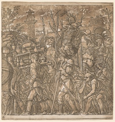 The Triumph of Julius Caesar: Soldiers Carrying Vases and Trophys of War av Andrea Andreani
