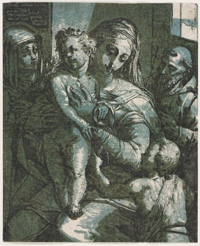 Jomfru og barn med St. John, St. Catherine of Siena og Saint Francis av Andrea Andreani