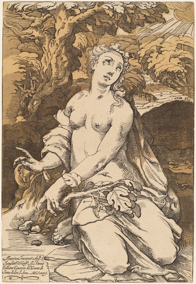 Eve av Andrea Andreani after Domenico Beccafumi