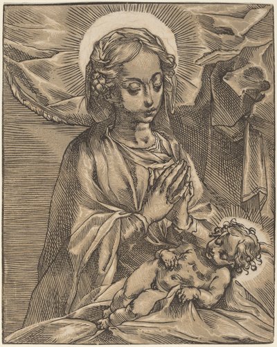 Madonna og barn av Andrea Andreani after Francesco Vanni