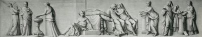 Et grisaille-panel som viser scener basert på Aldobrandini-ekteskapet av Andrea Casali