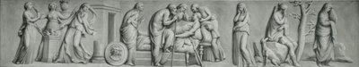 Et grisaille-panel som skildrer åstedet for Meleagers død av Andrea Casali
