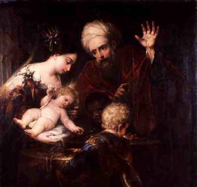 The Trial of Moses (olje på lerret) av Andrea Celesti