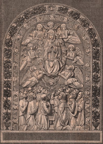 Assumption of Virgin, av verkstedet til Andrea della Robbia (1435-1525 eller 1528), Pinacoteca di Citta di Castello, Umbria, Italia, tresnitt fra Le cento citta d