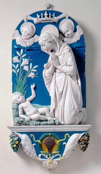 Madonna av liljene, tilbedelse av barnet av Andrea Della Robbia