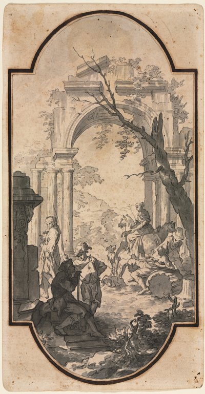 Triumfbue og figurer, første halvdel av 1700-tallet. av Andrea Locatelli