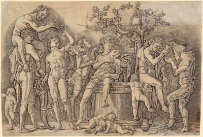 Bacchanal mit einem Weinfass av Andrea Mantegna