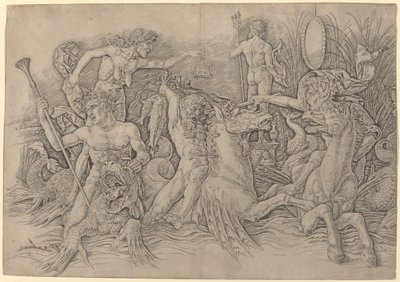 Battle of the Sea Gods [venstre halvdel] av Andrea Mantegna