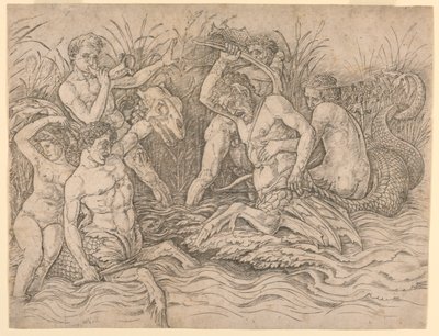 Battle of the Sea Gods, høyre halvdel av Andrea Mantegna