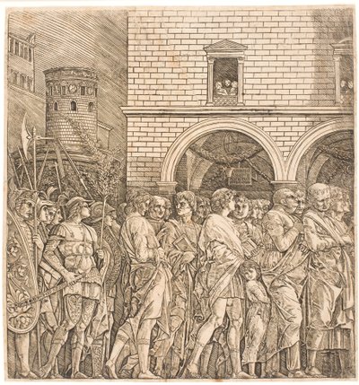 Det romerske senatet følger en triumf av Andrea Mantegna