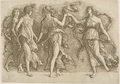 Fire kvinner som danser av Andrea Mantegna