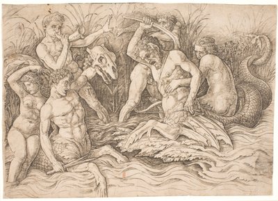 Battle of the Sea Gods, høyre halvdel av Andrea Mantegna