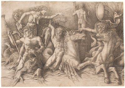 Battle of the Sea Gods, venstre halvdel av Andrea Mantegna