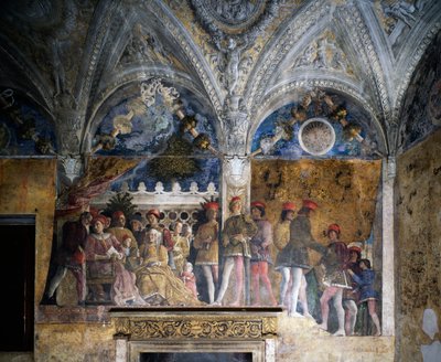 Ludovico Gonzaga, Marsilio Andreasi, Barbara av Brandenburg med datteren Paula og Rodolfo Gonzaga av Andrea Mantegna