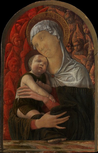 Madonna og barn med serafer og kjeruber, ca. 1454. av Andrea Mantegna