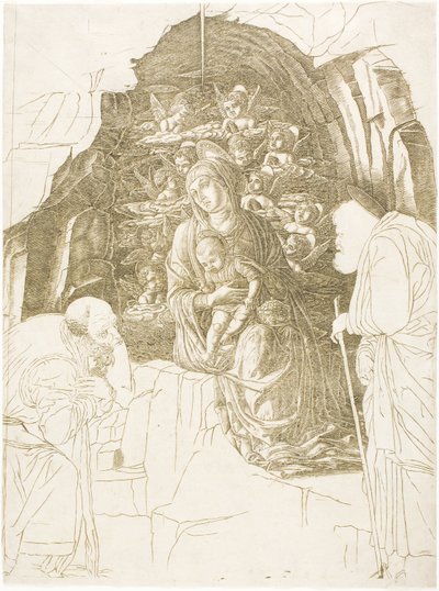 The Adoration of the Magi (Jomfru fra grotten) av Andrea Mantegna