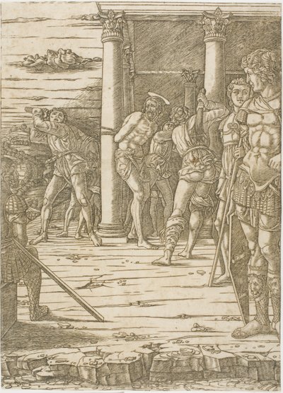 Kristi flagellasjon, med landskapsbakgrunnen av Andrea Mantegna