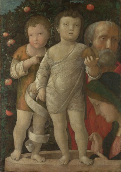 Den hellige familie med Saint John, ca. 1500 av Andrea Mantegna