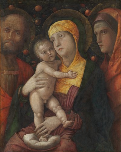 Den hellige familie med Maria Magdalena, ca. 1495-1500. av Andrea Mantegna