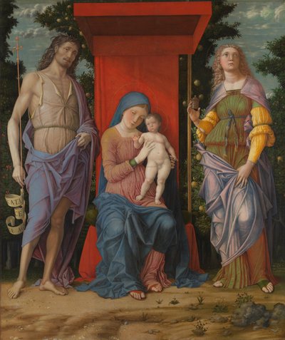 Jomfruen og barnet med helgener av Andrea Mantegna