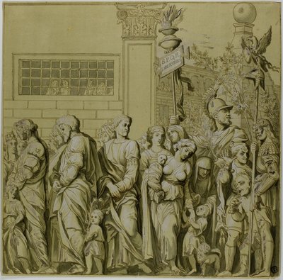 Triumfer til Julius Cæsar: Lerret nr. VII av Andrea Mantegna