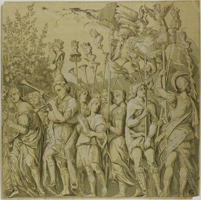 Triumfer av Julius Cæsar: Lerret nr. VII av Andrea Mantegna