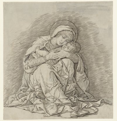 Sittende Mary med barn av Andrea Mantegna