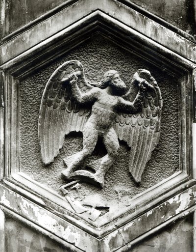 Daedalus, dekorativt relieff fra Campanile, Firenze, ca. 1348-50 (marmor) (s/hv-foto) (se også 103681) av Andrea Pisano