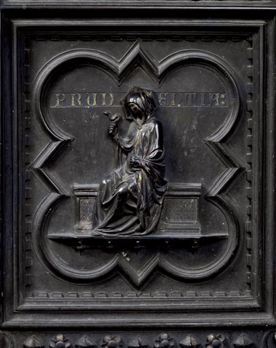 Prudence, panel H av sørdørene til dåpskapellet i San Giovanni, 1336 (bronse) av Andrea Pisano