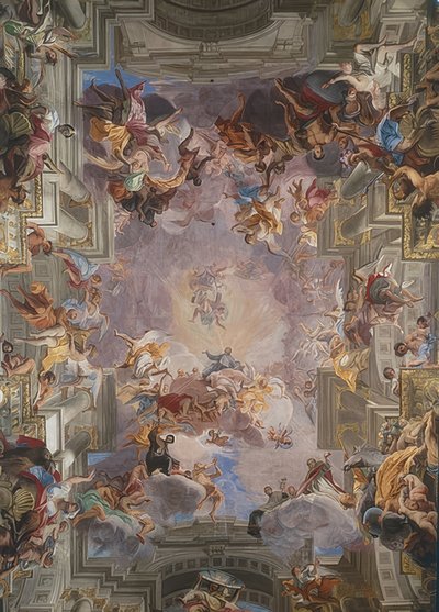 Den hellige Ignatius i herlighet. 1691-1694 av Andrea Pozzo