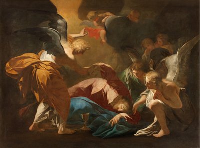 Milano, San Francesco da Paola-kirken, Andrea Pozzo, Englene støtter Jesus i Getsemane-hagen av Andrea Pozzo