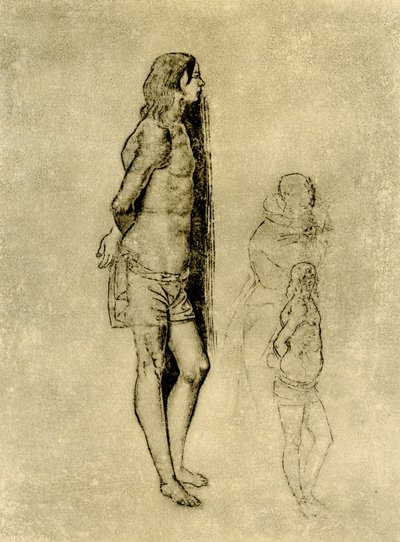 Studie på St. Sebastian for maleriet i Bergamo av Andrea Previtali
