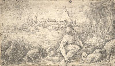 Moses og den brennende busken, ca. 1544-47. av Andrea Schiavone