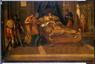 Scener fra historien om David, 1561 (tempera på furu) av Andrea Schiavone
