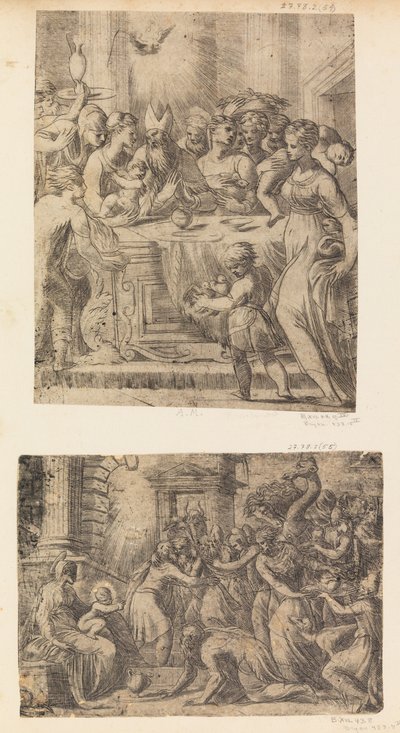 Tilbedelsen av magiene, ca. 1542-46. av Andrea Schiavone