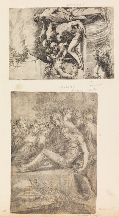 Klagesangen over den døde Kristus, ca. 1545-50. av Andrea Schiavone