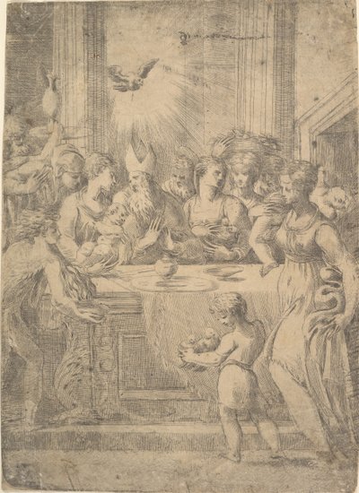 Presentasjonen av Kristus i templet, ca. 1543-46. av Andrea Schiavone