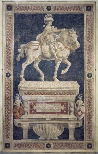 Ridemonument til Niccolo Marucci da Tolentino (d.1435), 1456 (fresco) av Andrea del Castagno