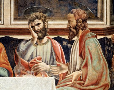 Siste kveldsmat, detalj av James, sønn av Alfeus og Simon (Fresco av Andrea del Castagno