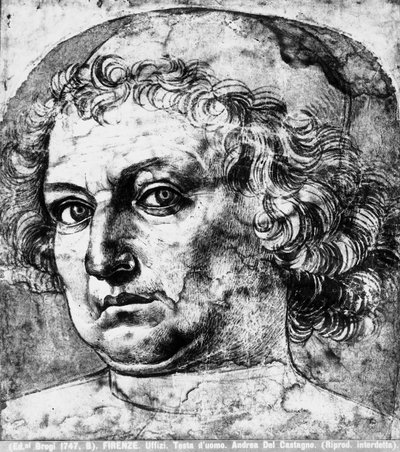 Manns hode, eller portrett av Andrea del Verrocchio, ca. 1450 av Andrea del Castagno
