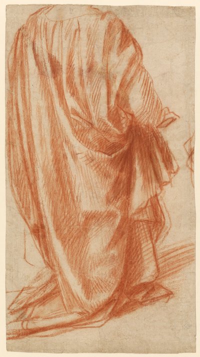 Studie von Drapierungen (recto); Studie eines nackten Mannes (verso) av Andrea del Sarto