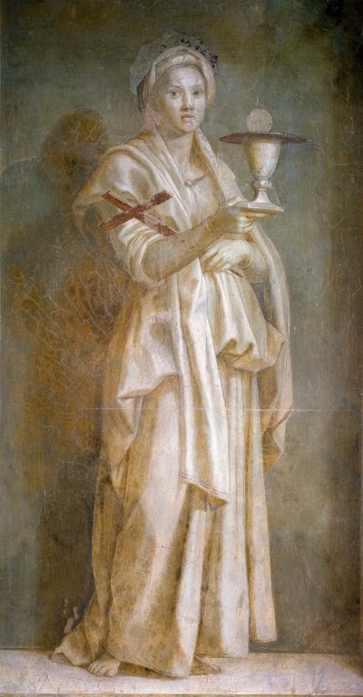 La Faith Fresco av Andrea del Sarto (1486-1531) 1522 Dim.194x110 cm Firenze, Chiostro dello Scalzo av Andrea del Sarto