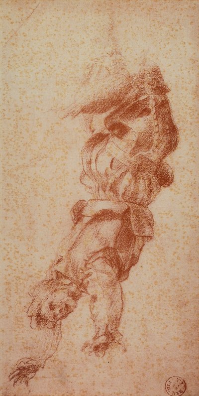 Onde skikkelser; tegning av Andrea del Sarto. Cabinet of Drawings and Prints, Uffizi Gallery, Firenze av Andrea del Sarto