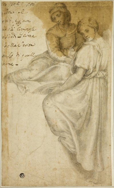 Saint Anne og stående kvinne med Salver av Andrea del Sarto