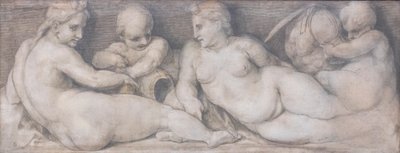 Scene med figurer i klassisk stil av Andrea del Sarto