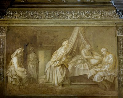 Stories of St John av Andrea del Sarto (1486-1530), fresco, Detail, Cloister of Scalzo, Firenze av Andrea del Sarto