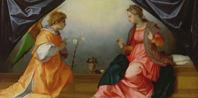 Bebudelsen, 1528 (tempera på panel) av Andrea del Sarto