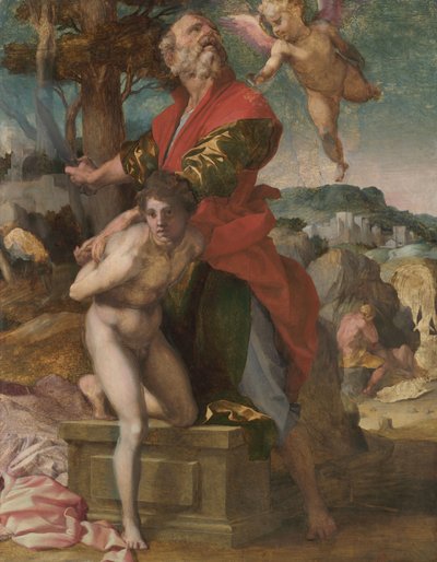 The Sacrifice of Isaac, ca. 1527 (olje på tre) av Andrea del Sarto