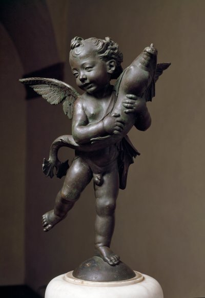 Kjærlighet med delfin Bronseskulptur av Verrocchio av Andrea del Verrocchio